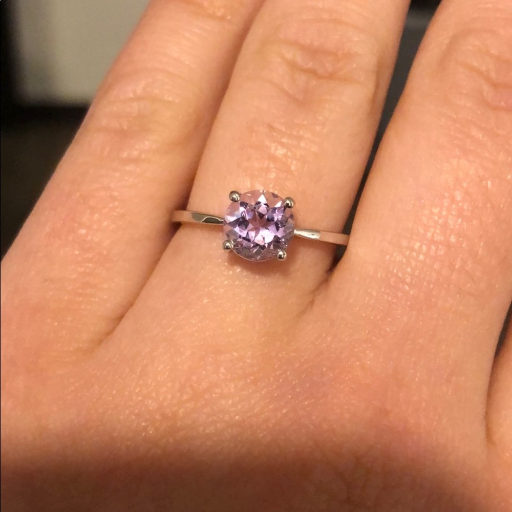 Pink Amethyst sterling silver ring